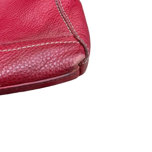The Sak Leather Crossbody Bag Womens Purse Pebbled Leather Soft Adjustable Red - Picture 10 of 13